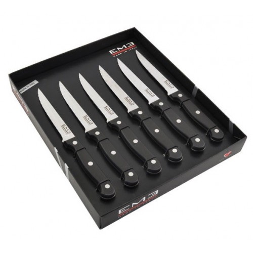 Posate 6 coltelli coltello da bistecca rodeo set acciaio 18/10 240 lucidato a specchio