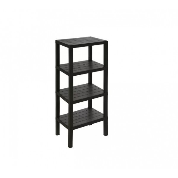 Arredo bagno Colonna Bagno 4 ripiani 29 x 38 x 100cm Nero serie Woody