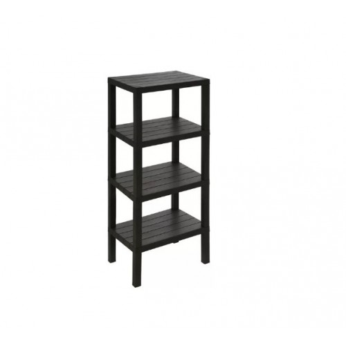 Arredo bagno Colonna Bagno 4 ripiani 29 x 38 x 100cm Nero serie Woody