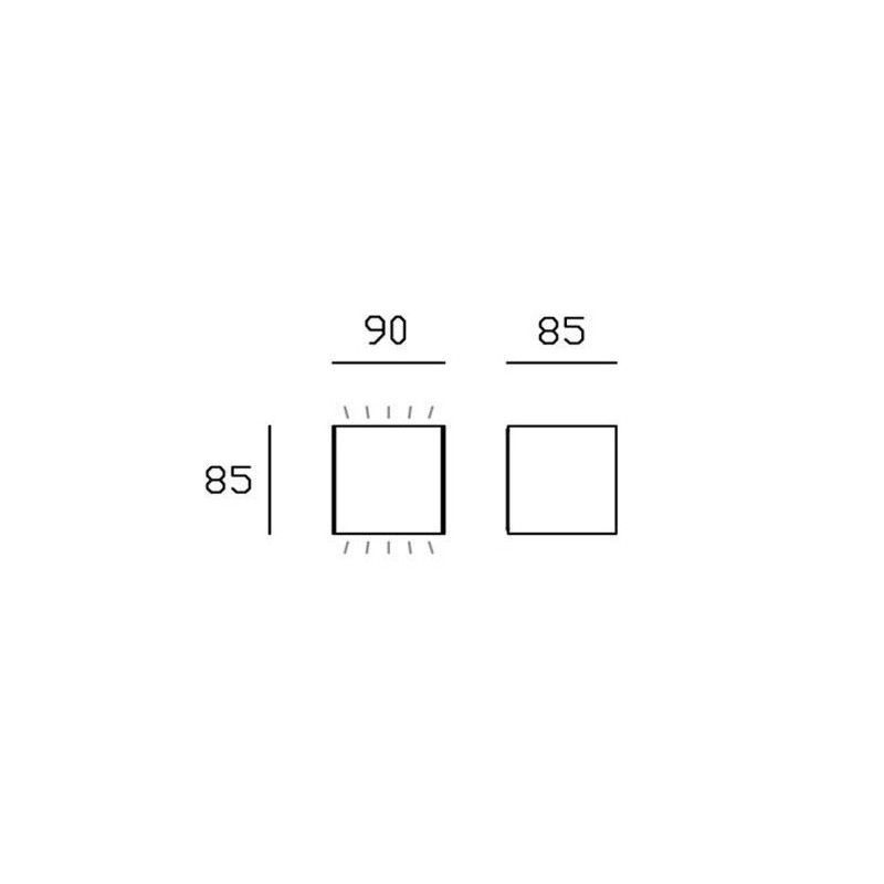 Applique Box Applique Mini 5,5W+5,5W LED 4000K Bianco Applique Box Applique Mini 5,5W+5,5W LED 4000K Bianco