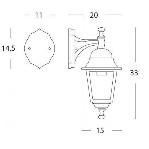 Lampade da esterno Applique Piccola in Basso Linea Nano E27 Bianco