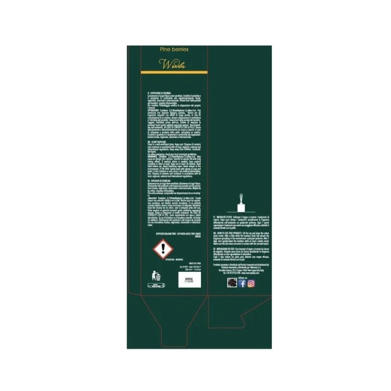 Profumatori d'ambiente Diffusore di Fragranza 500ml con bacchetti Wonder in Green