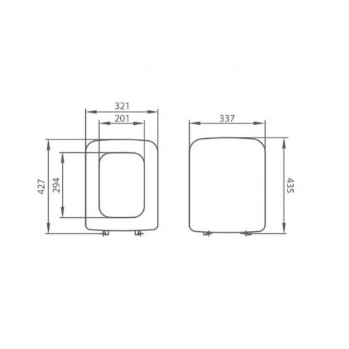 Copriwater Copriwater Laccato in Mdf  modello Conca 35 x 6 x 45.5 cm Bianco