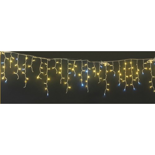 Luci natalizie Tenda Luminosa Natalizia A Cascata Mt 3x2 Con 240 Led Bianco Caldo Con 44 Flash Bianco Freddo