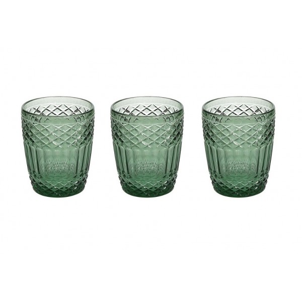 Bicchieri Set di 3 Bicchieri Linea Claire Vetro Verde