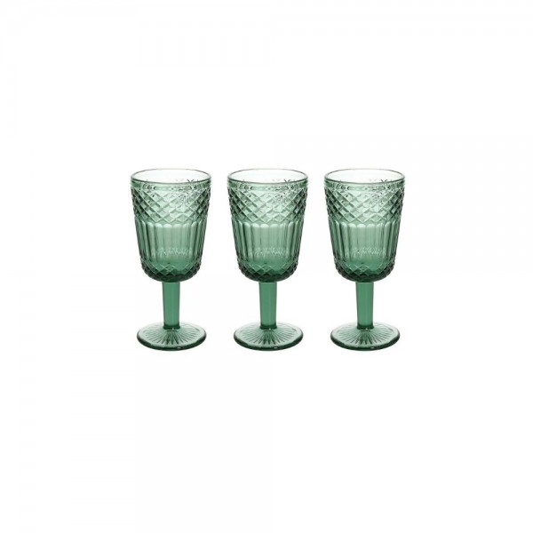 Bicchieri Set di 3 Calici Linea Claire Vetro Verde