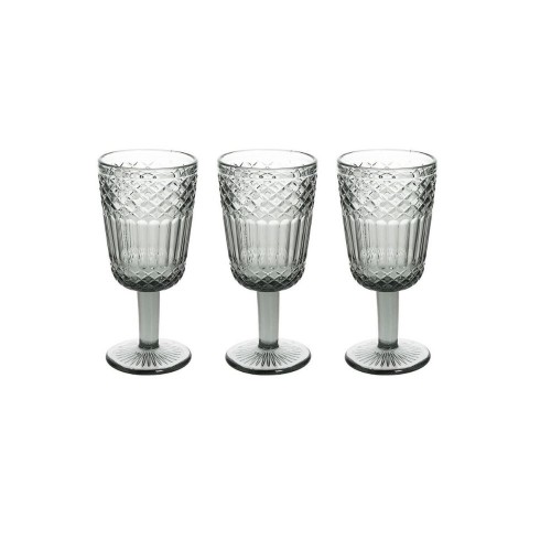 Bicchieri Set Di 3 Calici Linea Claire Vetro Grigio