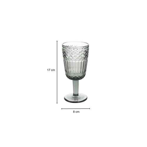 Bicchieri Set Di 3 Calici Linea Claire Vetro Grigio