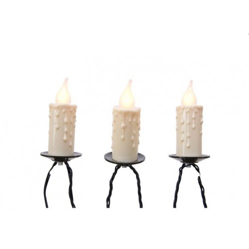 Luci natalizie Lumineo Candela LED L.1160 cm 30 candele grandi Verde/Classico