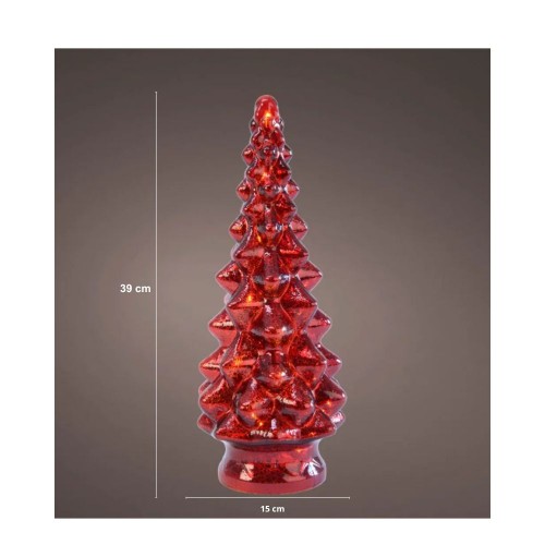 Arredo natalizio Lumineo Albero micro LED BO altezza 39 cm x diametro 15 cm rosso/bianco luci natalizie