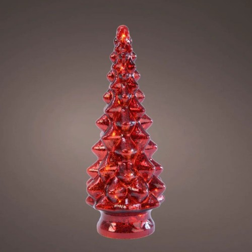 Arredo natalizio Lumineo Albero micro LED BO altezza 39 cm x diametro 15 cm rosso/bianco luci natalizie
