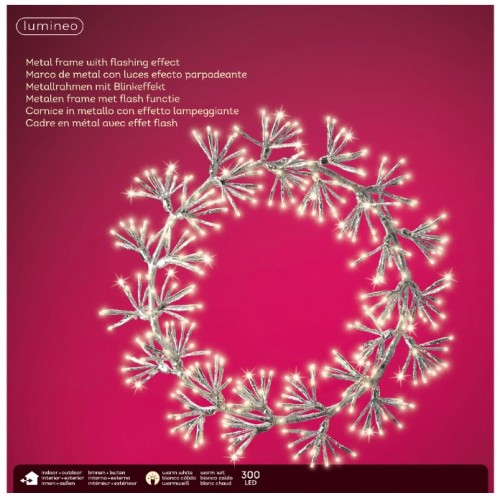 Fuoriporta natalizio Lumineo Ghirlanda Corona 300 Led Diametro 48cm