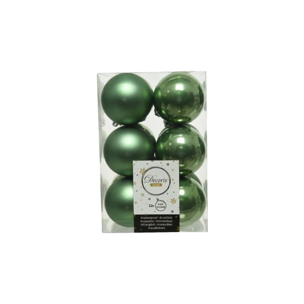 Decori per albero Decoris box 12 sfere verde salvia 60 021839