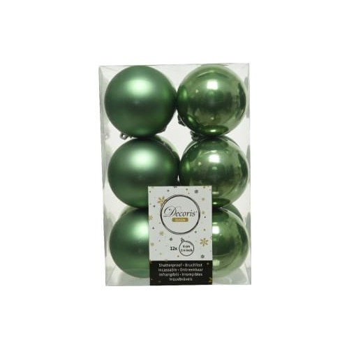 Decori per albero Decoris box 12 sfere verde salvia 60 021839