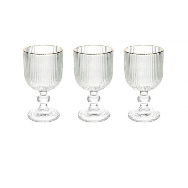 Bicchieri Set 3 Calici  Linea Eclipse Vetro Trasparente