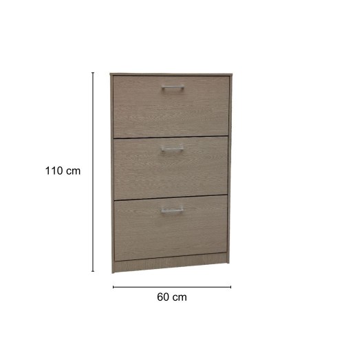 Complementi d'arredo Kit Scarpiera 3 Ribalte Twice Frassino 60 X 24 X 110h