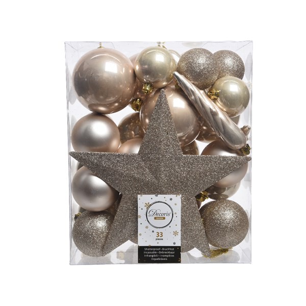 Decori per albero Decoris box 33 decori perla 023376