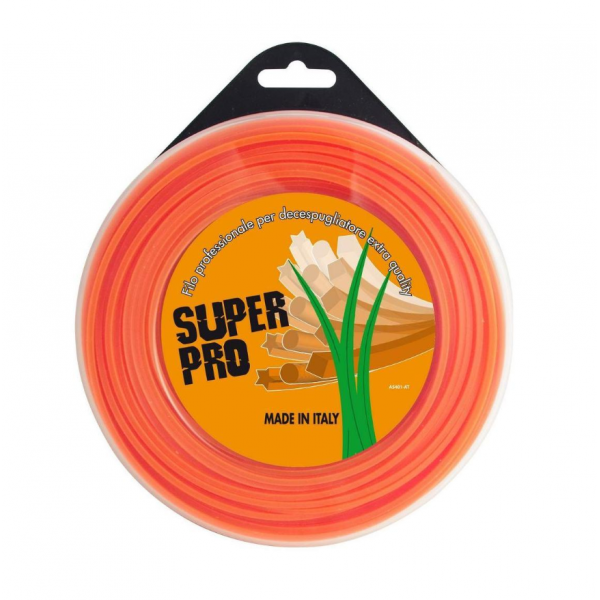 Attrezzi da giardino Filo Decespugliatore Quadro Professionale In Nylon Arancione 4,0 x 25 mt