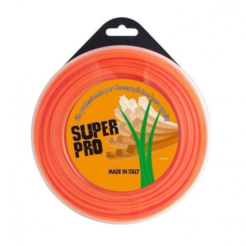 Attrezzi da giardino Filo Decespugliatore Quadro Professionale In Nylon Arancione 4,0 x 25 mt