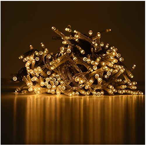 Luci natalizie Tenda Natale 180 Led Bianco Caldo 10 mt Da Esterno