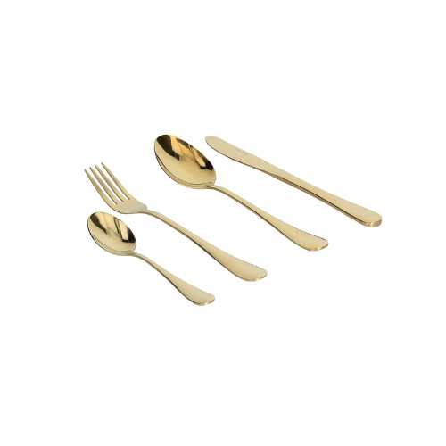 Posate Set 24 Posate Linea Antony Golden 3,0 In Acciaio Inox Finitura Oro Spessore 3 mm
