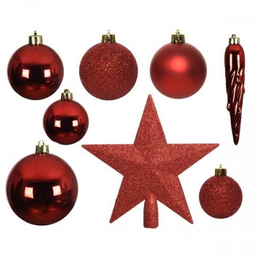 Decori per albero Decoris box 33 decori rosso 023372