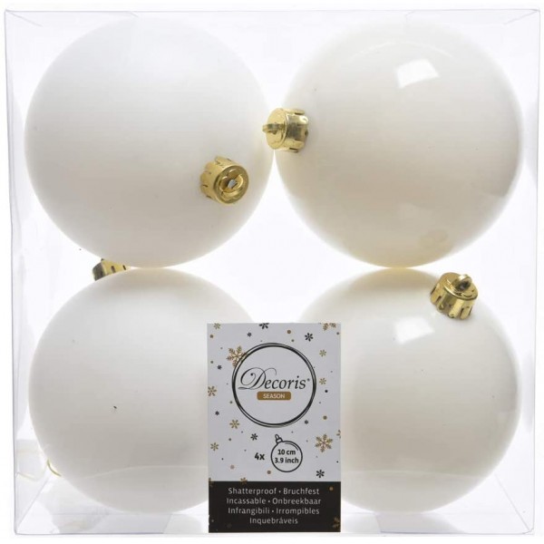 Decori per albero Decoris box 4 box a sfere bianco lana 100 022209