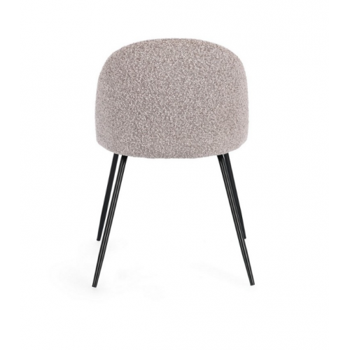 Sedie Sedia Tanya Nero Visone Effetto Bouclè Con Gambe In Acciaio