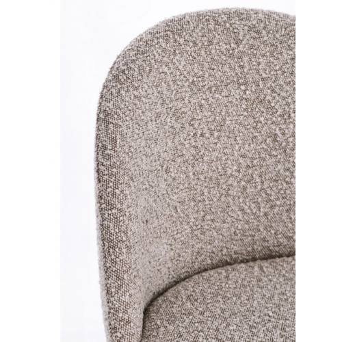 Sedie Sedia Tanya Nero Visone Effetto Bouclè Con Gambe In Acciaio