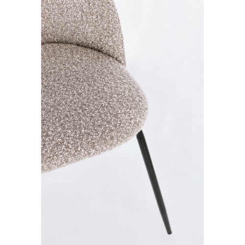 Sedie Sedia Tanya Nero Visone Effetto Bouclè Con Gambe In Acciaio