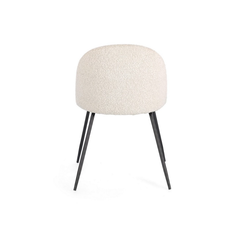 Sedie Sedia Tanya Nero Avorio Effetto Bouclè Con Gambe In Acciaio