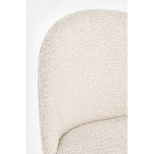 Sedie Sedia Tanya Nero Avorio Effetto Bouclè Con Gambe In Acciaio