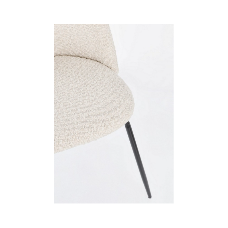 Sedie Sedia Tanya Nero Avorio Effetto Bouclè Con Gambe In Acciaio