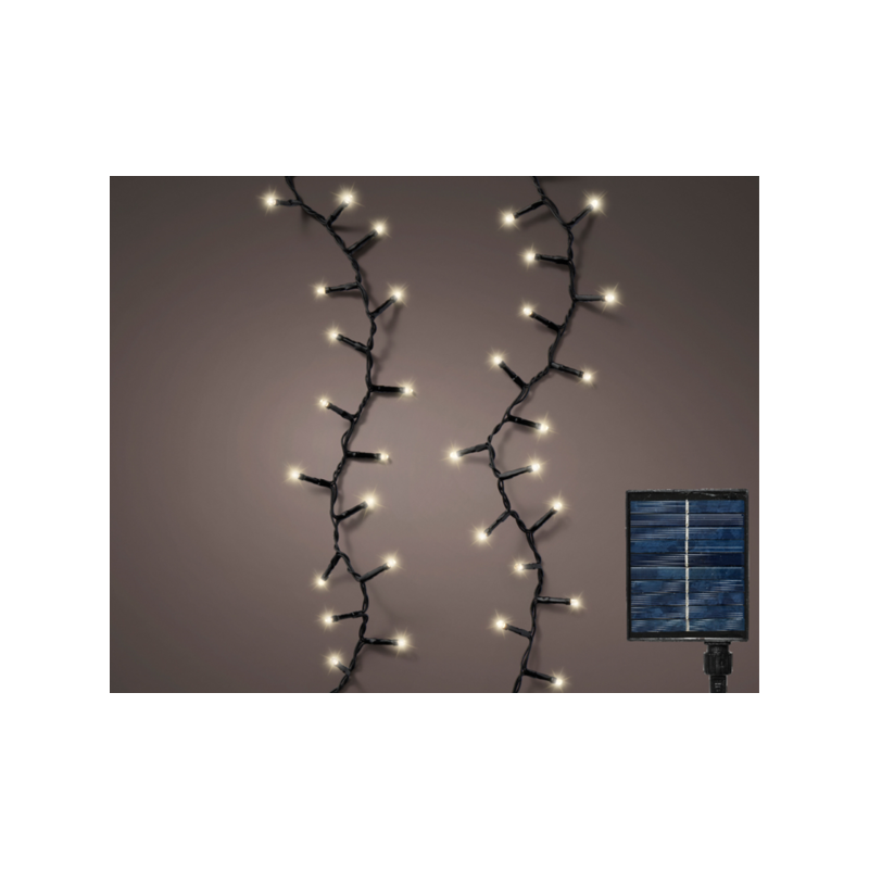 Luci natalizie Luci Natalizie Solar 500 Led Bianco Caldo 8 Funzioni Effetto Scintillante 11 mt