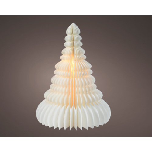 Arredo natalizio Albero Led Da Interno Bianco Con Luci Bianco Calde Diam. 30 x H 40 cm