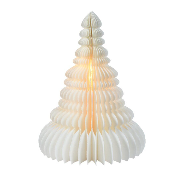 Arredo natalizio Albero Led Da Interno Bianco Con Luci Bianco Calde Diam. 30 x H 40 cm