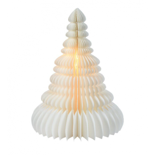 Arredo natalizio Albero Led Da Interno Bianco Con Luci Bianco Calde Diam. 30 x H 40 cm