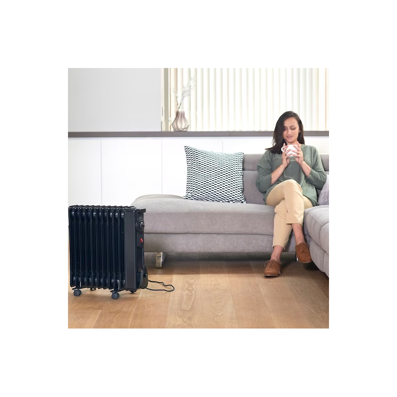 Stufe elettriche Radiatore A Olio da 2000W Con Doppia Modalità Di Riscaldamento E Termostato Regolabile Stufe elettriche Radiatore A Olio da 2000W Con Doppia Modalità Di Riscaldamento E Termostato Regolabile