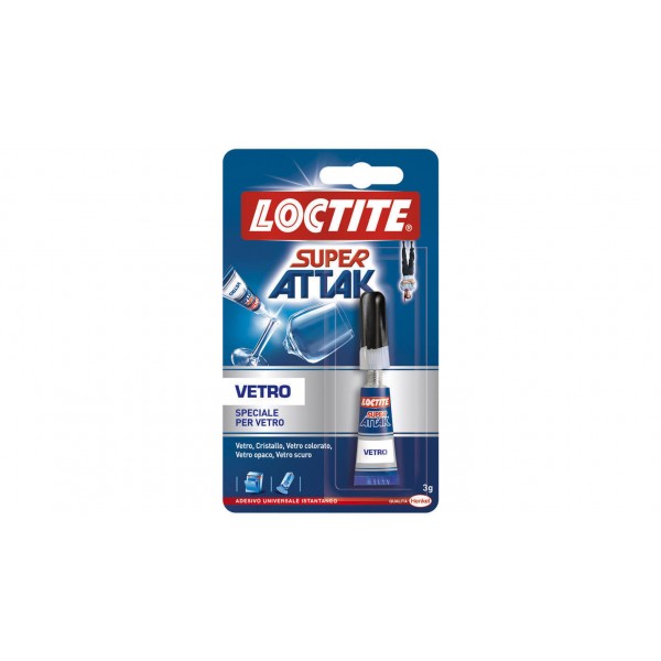 Colle Adesivo liquido istantaneo vetro 3 gr loctite super attak