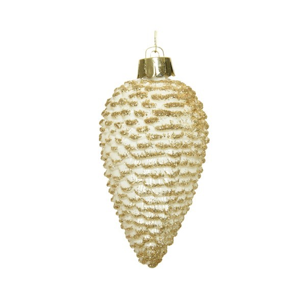 Decori per albero Decoris box 6 pigne bianco 028594