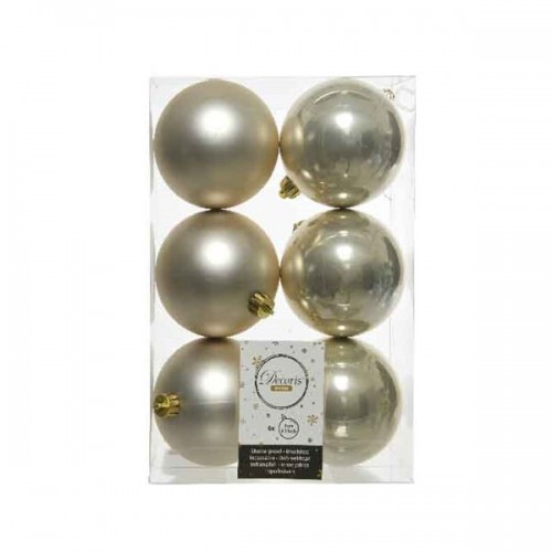 Decori per albero Decoris box 6 sfere perla 80 mm 022065