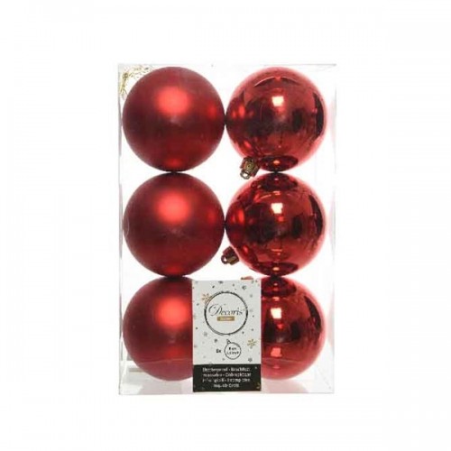 Decori per albero Decoris box 6 sfere rosso natale 80 mm 022052