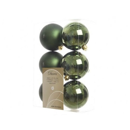 Decori per albero Decoris box 6 sfere verde pino 80 mm 022157