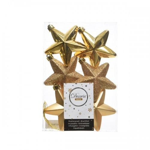 Decori per albero Decoris box 6 stelle oro gold 027860