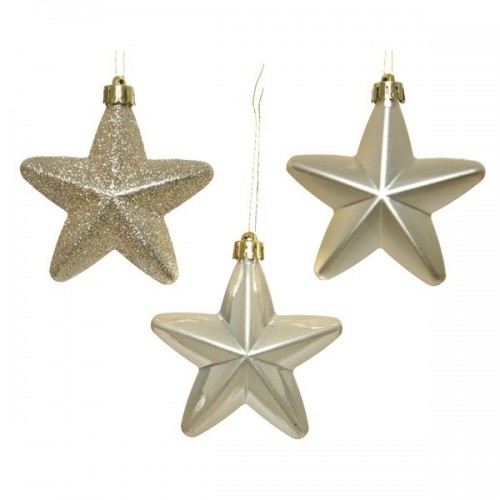 Decori per albero Decoris box 6 stelle perla 027866