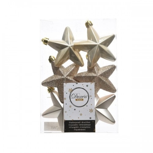 Decori per albero Decoris box 6 stelle perla 027866