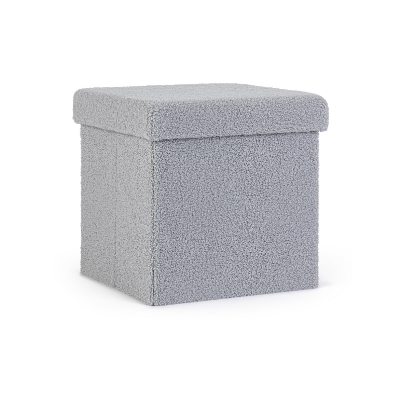 Complementi d arredo Pouf Contenitore Con Struttura In Mdf Joris Qu E Rivestimento Con Effetto Boucle Grigio