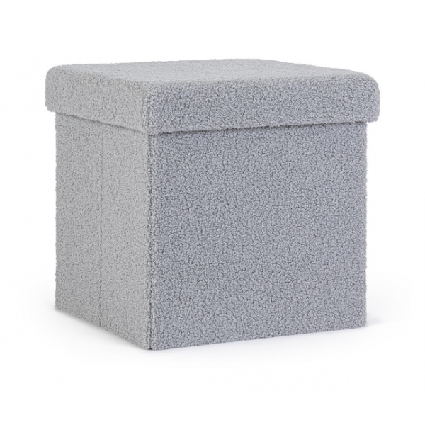 Complementi d arredo Pouf Contenitore Con Struttura In Mdf Joris Qu E Rivestimento Con Effetto Boucle Grigio