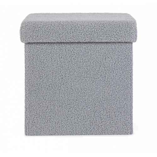 Complementi d arredo Pouf Contenitore Con Struttura In Mdf Joris Qu E Rivestimento Con Effetto Boucle Grigio