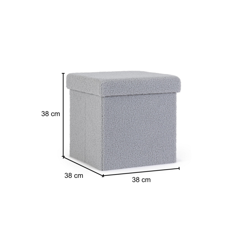 Complementi d arredo Pouf Contenitore Con Struttura In Mdf Joris Qu E Rivestimento Con Effetto Boucle Grigio
